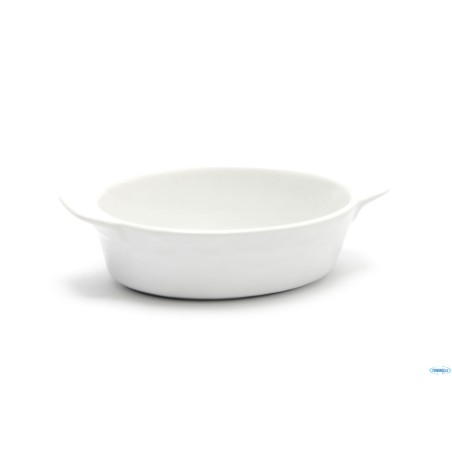 JUSTWHITE-MINI CASSERUOLA OVALE IN PORCELLANA BIANCA CM.13 H.3,5  6677