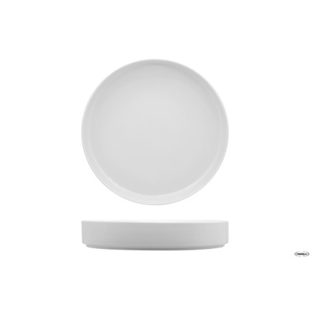 JUSTWHITE-PIATTO TONDO FONDO A BORDO ALTO CM.22,8 XH.4 HHP14001