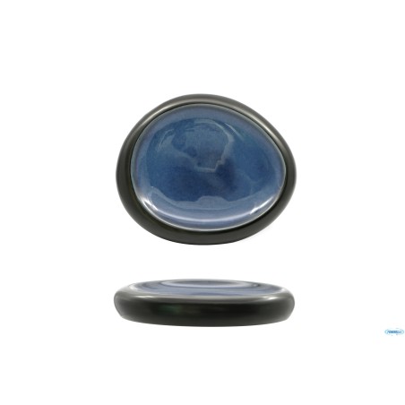 MADEIRA-MADEIRA-PIATTO ALTO OVALE CM.20,6X16 NERO-BLU IN PORCELLANA  H11314-N147