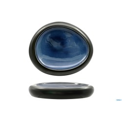 MADEIRA-MADEIRA-PIATTO ALTO OVALE CM.30,6X25,7 NERO-BLU IN PORCELLANA