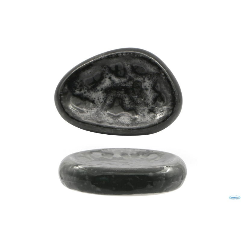MATHERIA BLACK-PIATTINO ALTO OVALE IN PORCELLANA CM.13X9