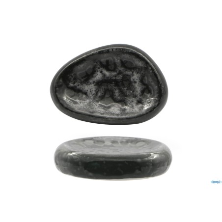 MATHERIA BLACK-PIATTINO ALTO OVALE IN PORCELLANA CM.13X9