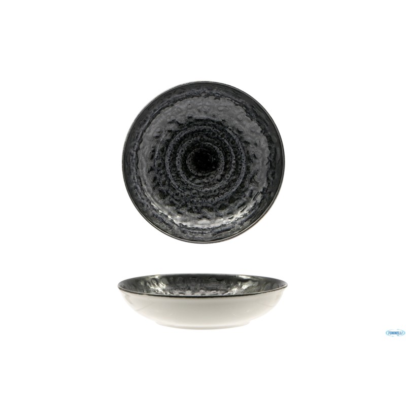MATHERIA BLACK-PIATTO FONDO COUPE IN PORCELLANA CM.20