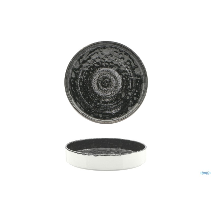 MATHERIA BLACK-PIATTO NORDICO ALTO IN PORCELLANA CM.20 H.4,0