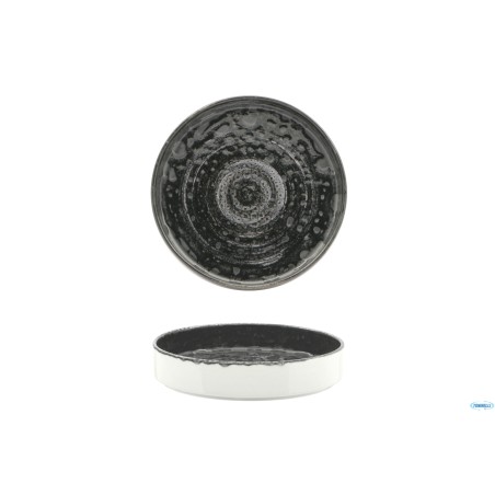 MATHERIA BLACK-PIATTO NORDICO ALTO IN PORCELLANA CM.20 H.4,0