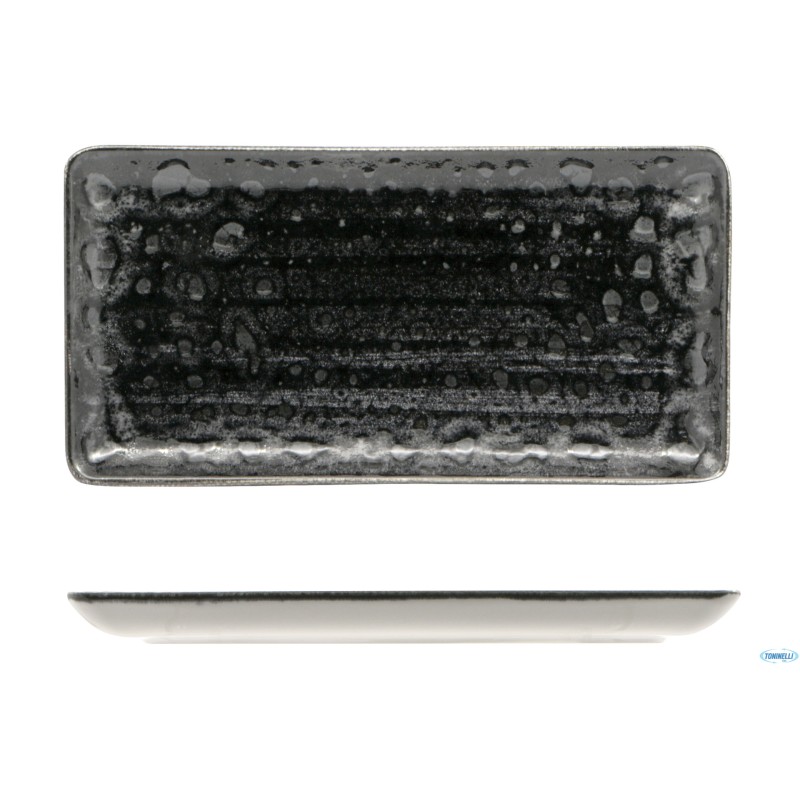 MATHERIA BLACK-PIATTO RETTANGOLARE IN PORCELLANA CM.27X14