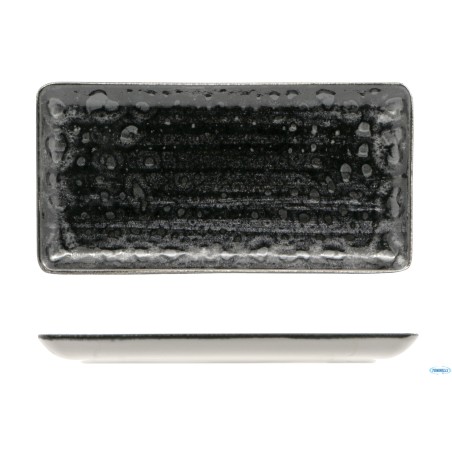 MATHERIA BLACK-PIATTO RETTANGOLARE IN PORCELLANA CM.27X14