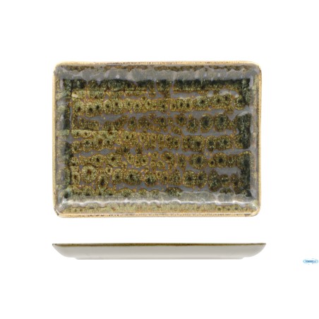 MATHERIA GREEN-PIATTO RETTANGOLARE IN PORCELLANA CM.30X22