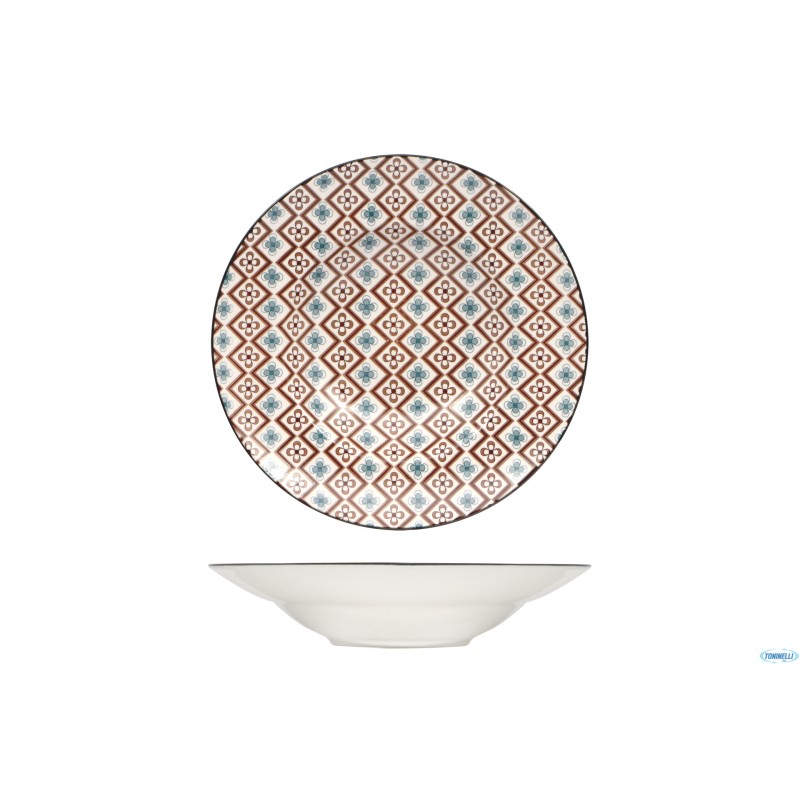 MOSAIK-PIATTO PASTA CM.27,5 DECORO BROWN RH40654-J56CI