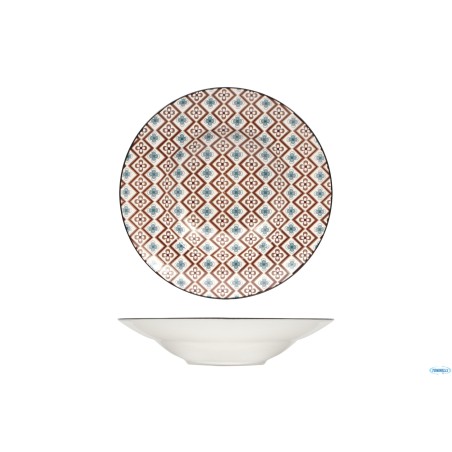 MOSAIK-PIATTO PASTA CM.27,5 DECORO BROWN RH40654-J56CI