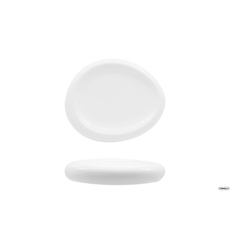 SELECTA-PIATTO ALTO OVALE CM.20,6X16 BIANCO IN PORCELLANA