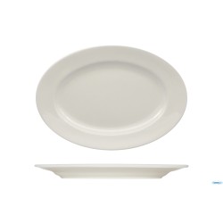 PRIME- PIATTO OVALE CON FALDA CM 36X25,2 -ALLUMINA