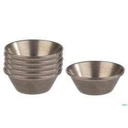 DIP BOWLS-SET 6 COPPETTE CM6XH.2,5 ACCIAIO EFFETTO ANTICATO