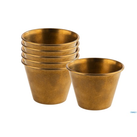 DIP BOWLS-SET 6 COPPETTE CM6XH.4,5 ACCIAIO EFFETTO ORO