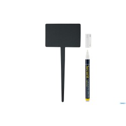 LAVAGNA CON PUNTA-SET 5 ETICHETTE A FORMA RETTANGOLARE CON PENNARELLO 18X8,1X0,1 NERO TAG-RETT5