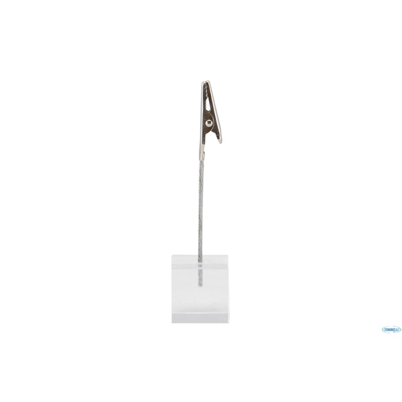 SUPPORTO BASE PORTA TAG A CUBO IN ACRILICO TRASPARENTE CON CLIP IN METALLO, 6 PZ. TAG NON INCLUSA TAG-HLD-AC SUPPORTO BASE PORTA TAG A CUBO IN ACRILICO TRASPARENTE CON CLIP IN METALLO, 6 PZ. TAG NON INCLUSA TAG-HLD-AC