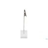 SUPPORTO BASE PORTA TAG A CUBO IN ACRILICO TRASPARENTE CON CLIP IN METALLO, 6 PZ. TAG NON INCLUSA   TAG-HLD-AC