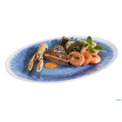 BLUE OCEAN-VASSOIO CM48X35,5XH.3 MELAMINA INTERNO: DECORATO BLU