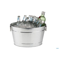 TIN-SPUMANTIERA CM 40 X 28 H.22 CM METALLO ZINCATO, PVC CON INSERTO IN PLASTICA
