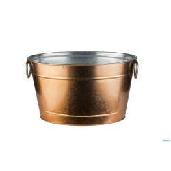 TIN-SPUMANTIERA CM 40 X 28 X H.22 CM METALLO, ZINCATO, PVC ESTERNO ASPETTO RAME
