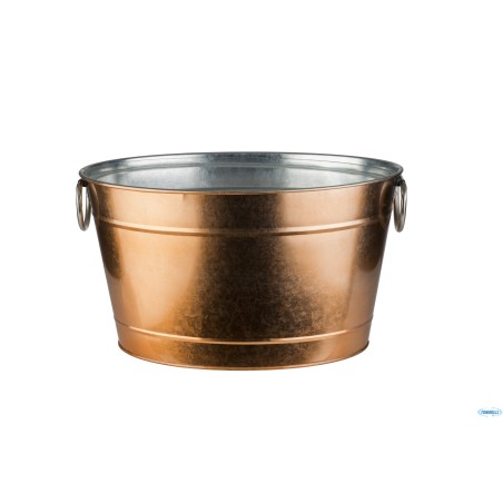 TIN-SPUMANTIERA CM 40 X 28 X H.22 CM METALLO, ZINCATO, PVC ESTERNO ASPETTO RAME