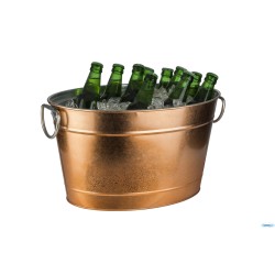 TIN-SPUMANTIERA CM 40 X 28 X H.22 CM METALLO, ZINCATO, PVC ESTERNO ASPETTO RAME