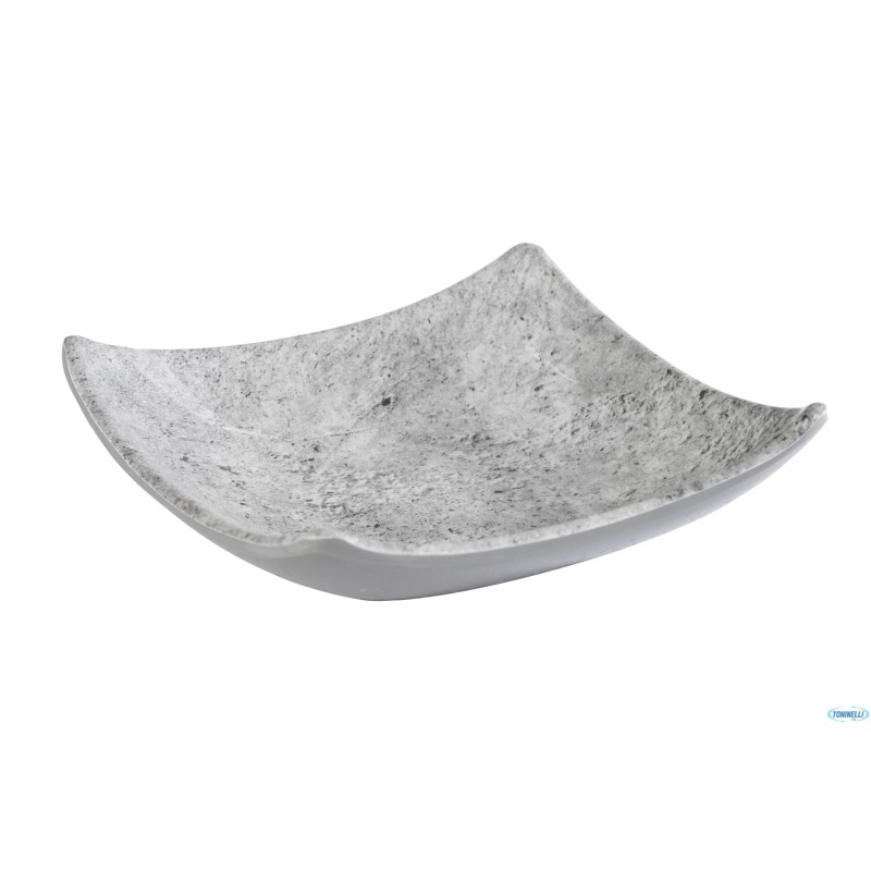 ELEMENT-COPPETTA-CIOTOLA QUADRATA CM 10,5X10,5XH.3 MELAMINA  GRIGIO  ASPETTO CEMENTO 84821