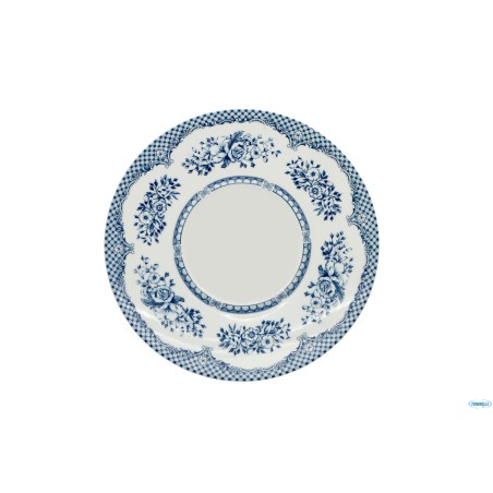 FLORENCE PROVENCE BLU- PIATTO PIANO GOURMET SOLO FALDA DECORATA DIAMETRO CM 28     ST00017028-FB