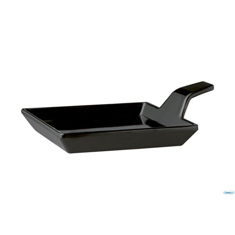FLYING BUFFET-PIATTO FINGER FOOD CON IMPUGNATURA CM 9,5X9,5XH1,5-3,5 IN MELAMINA NERA 83879
