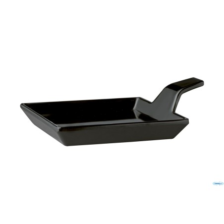 FLYING BUFFET-PIATTO FINGER FOOD CON IMPUGNATURA CM 9,5X9,5XH1,5-3,5 IN MELAMINA NERA 83879