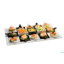 FLYING BUFFET-PIATTO FINGER FOOD CON IMPUGNATURA CM 9,5X9,5XH1,5-3,5 IN MELAMINA NERA 83879