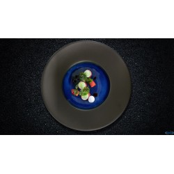 MADEIRA-PASTA BOWL CM.24 NERO-BLU IN PORCELLANA  H5592-N147