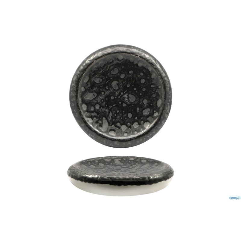 MATHERIA BLACK-PIATTO ALTO TONDO IN PORCELLANA CM.27
