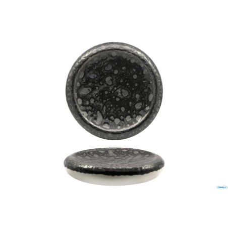 MATHERIA BLACK-PIATTO ALTO TONDO IN PORCELLANA CM.27