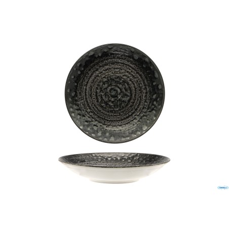 MATHERIA BLACK-PIATTO FONDO COUPE IN PORCELLANA CM.30