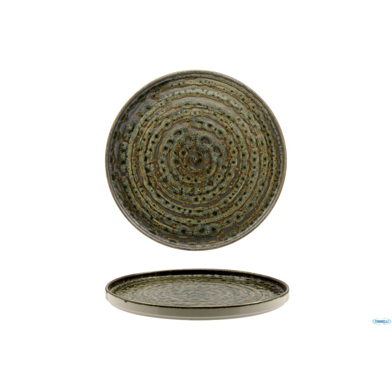 MATHERIA GREEN-PIATTO NORDICO IN PORCELLANA CM.28,5 H.1,5