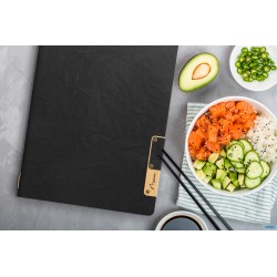 NATURE-PORTAMENU IN FIBRA NATURALE COMPLETAMENTE IMPERMEABILE A4 COLORE NERO CM 24,5X34    MC-NTA4-BL