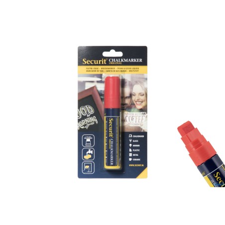 PENNARELLO A GESSO LIQUIDO SINGOLO, PUNTA GRANDE 7-15 MM, COLORE ROSSO IN BLISTER   BL-SMA720-RD