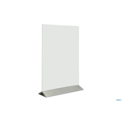PORTAPOSTER DA TAVOLO IN ACRILICO CON BASE IN ACCIAIO INOX FORMATO A4, CM 20,7X33,2X7,5     PFT-ACM-A4