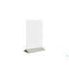 PORTAPOSTER DA TAVOLO IN ACRILICO CON BASE IN ACCIAIO INOX FORMATO A5, CM 15,7X24,3X7,4     PFT-ACM-A5