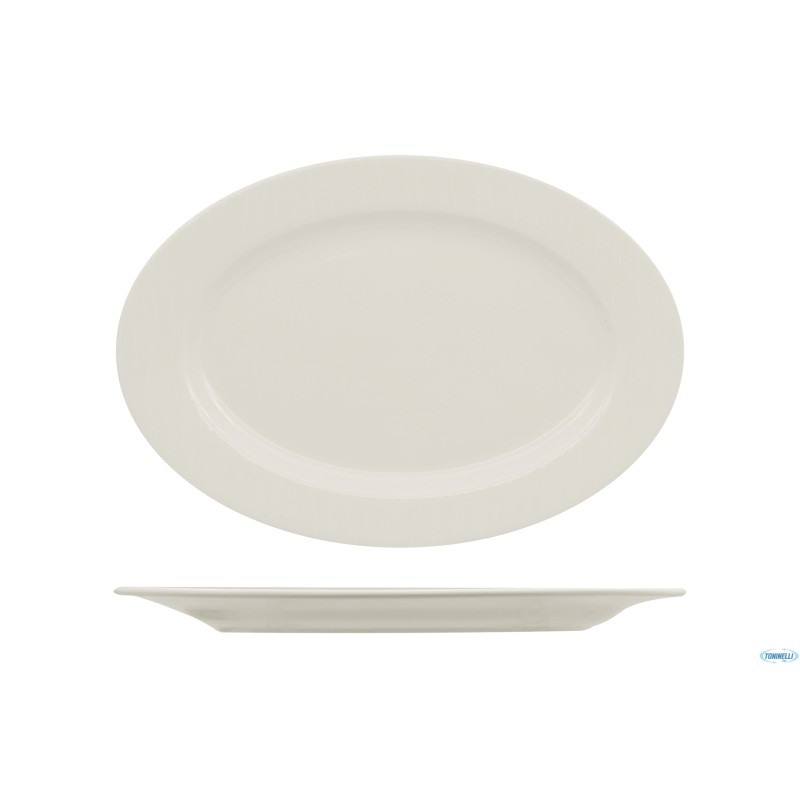 RIPPLE-PIATTO OVALE CM 32 A FALDA- ALLUMINA