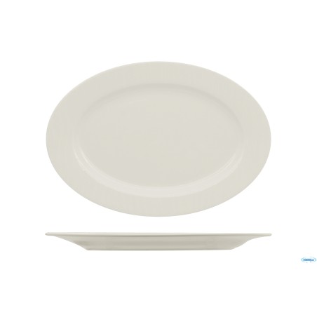 RIPPLE-PIATTO OVALE CM 32 A FALDA- ALLUMINA