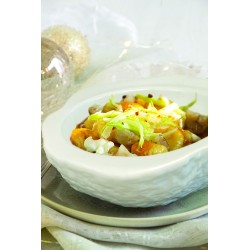 ROCK BIANCO-COPPA CONCAVA EFFETTO PIETRA CM.24,5X20,5 IN PORCELLANA H10278-X