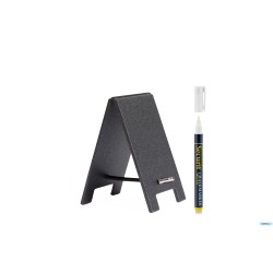 SET DA 5 LAVAGNE DA TAVOLA MINI SANDWICH NERE CM 8,5X5X0,5 CON PENNARELLO TAG-SBS-WT