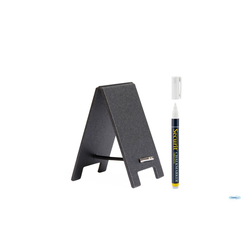 SET DA 5 LAVAGNE DA TAVOLA MINI SANDWICH NERE CM 8,5X5X0,5 CON PENNARELLO TAG-SBS-WT