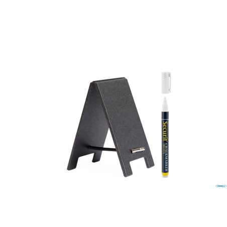 SET DA 5 LAVAGNE DA TAVOLA MINI SANDWICH NERE CM 8,5X5X0,5 CON PENNARELLO TAG-SBS-WT