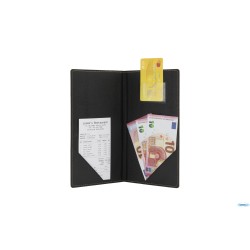 TRENDY-PORTACONTO IN SIMILPELLE COLORE NERO CM 23,4X12,8    MC-TRBP-BL