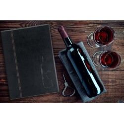 TRENDY-PORTAMENU CARTA DEI VINI IN SIMILPELLE CON INSERTO DOPPIO COLORE NERO CM 24,6X34    MC-TRWC-BL