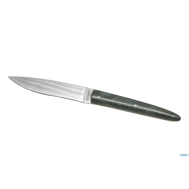 UTSET - COLTELLO CM 22,5 MANICO LEGNO AZZURRO.