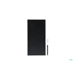 WOODY - LAVAGNA DA PARETE NERA CON CORNICE NERA CM 20X40 CON 1 PENNARELLO BIANCO A GESSO LIQUIDO INCLUSO     WBW-BL-20-40